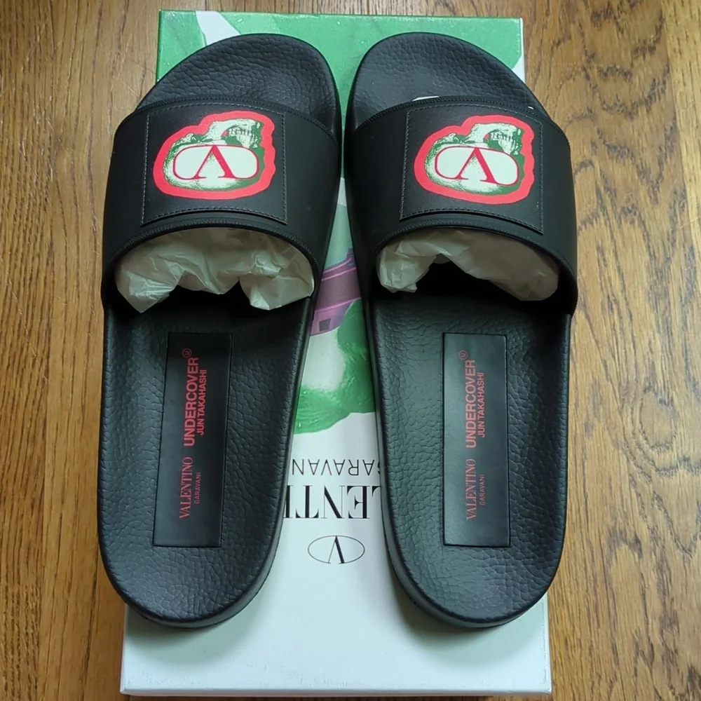 NIB Valentino Black Skull Pool Slide Undercover Jun Takahashi Collab Men's EU 45
